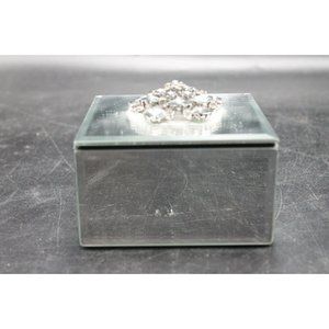 American Atelier Brooch With Stones Glass Mirror Jewelry Box